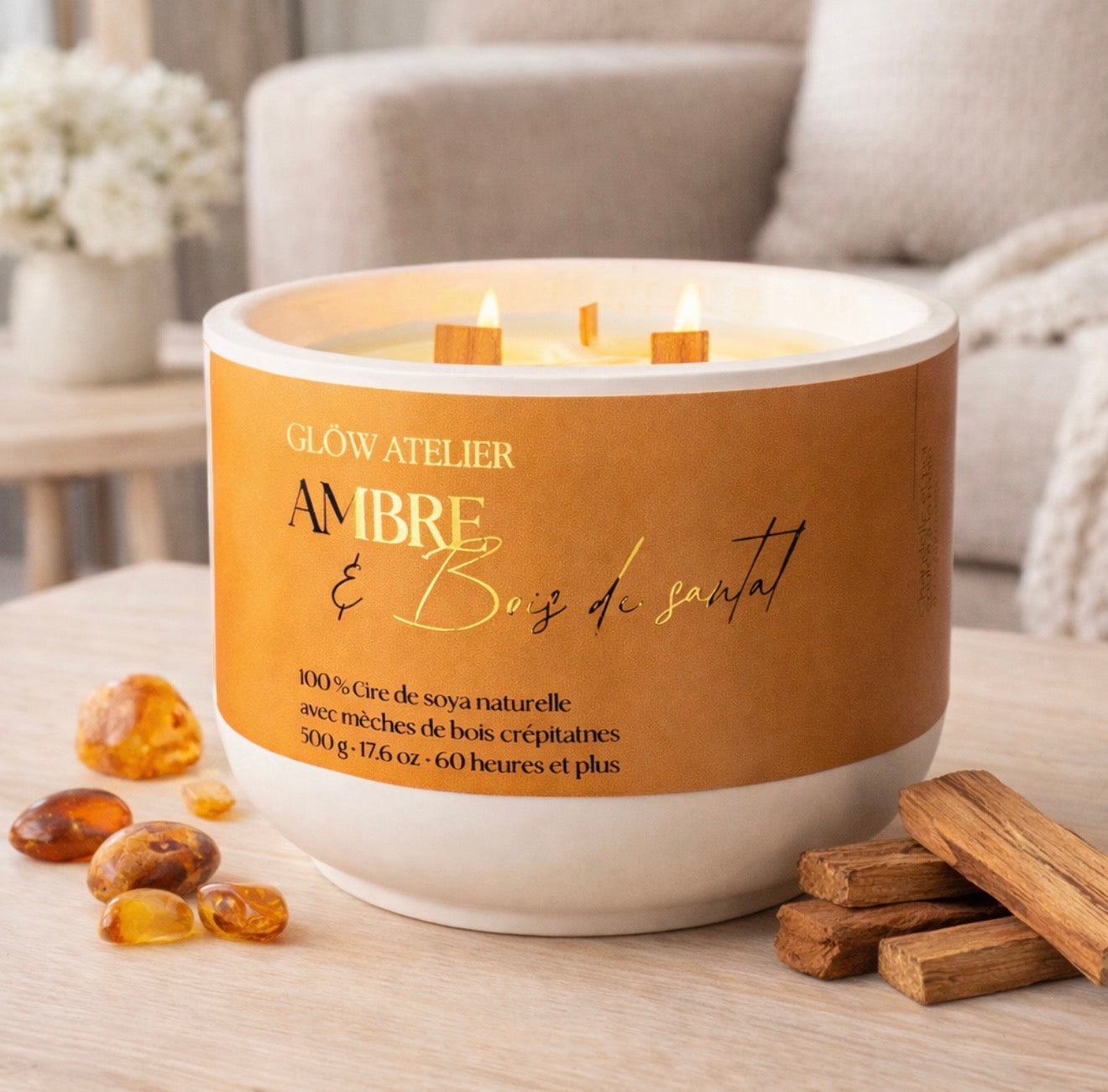 Ambre & Bois de Santal  12 onces - 500 ml